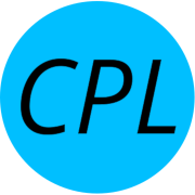 Logo for the Chaga Programming Language. It features black upper-case letters CPL on a light-blue circular background.